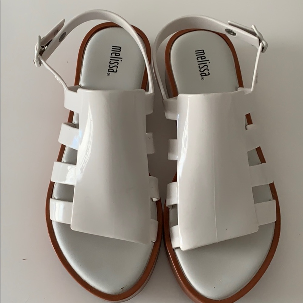 Melisa sandals size 9 white.